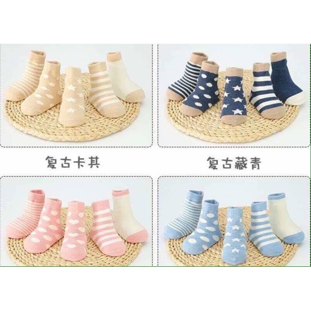 Set 5 đôi tất cao cổ xuất Nhật cho bé