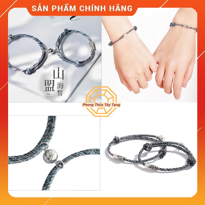 Vòng Tay Handmade có nam châm cặp đôi - TẶNG Túi Gấm Dây Rút Cao Cấp và Vòng Chỉ Đỏ May Mắn - Phong Thủy Tây Tạng