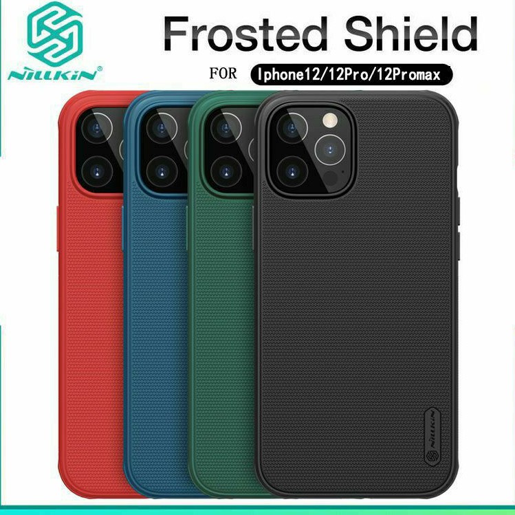 Ốp lưng iPhone 12/ 12 Pro/ 12 Pro Max Nillkin Frosted Shield lưng sần viền dẻo chính hãng