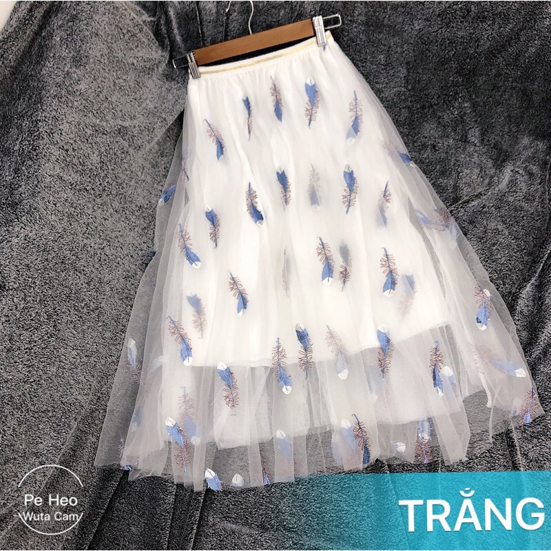 Váy lưới thêu lông công (ảnh thật và video) | BigBuy360 - bigbuy360.vn