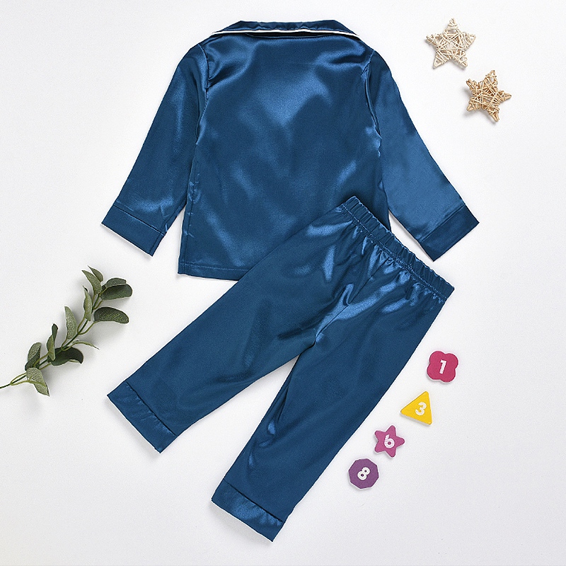 Bộ Đồ Ngủ Tay Dài Vải Lụa Satin Thời Trang Mùa Xuân Cho Bé