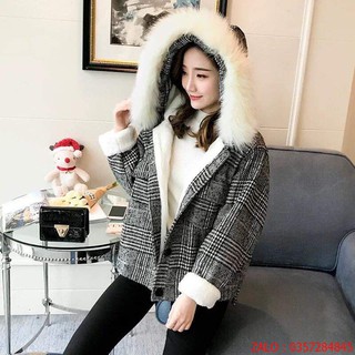 Áo khoác dạ nữ mũ lông, áo khoác dạ nữ cao cấp