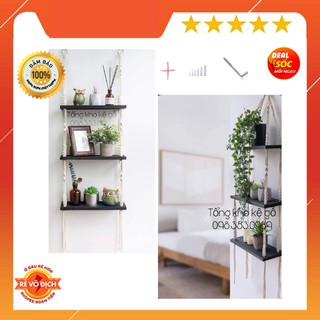 Kệ gỗ trang trí Macrame Vòng Gỗ