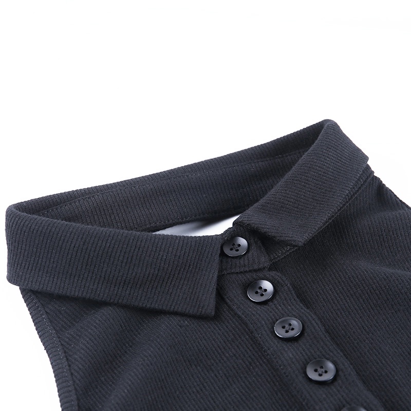 Váy body polo🌼NANO Studio🌼 Đầm sát nách quyến rũ cúc cổ V cá tính sang chảnh hở lưng gọi cảm | BigBuy360 - bigbuy360.vn