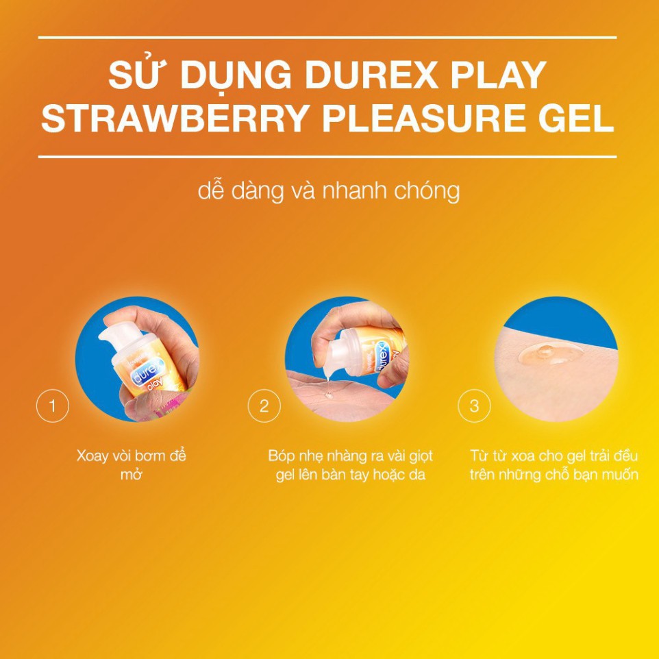 Gel bôi trơn tạo độ ẩm tự nhiên hương dâu Durex Saucy Strawberry 100ml CHÍNH HÃNG BCS LỬA YÊU