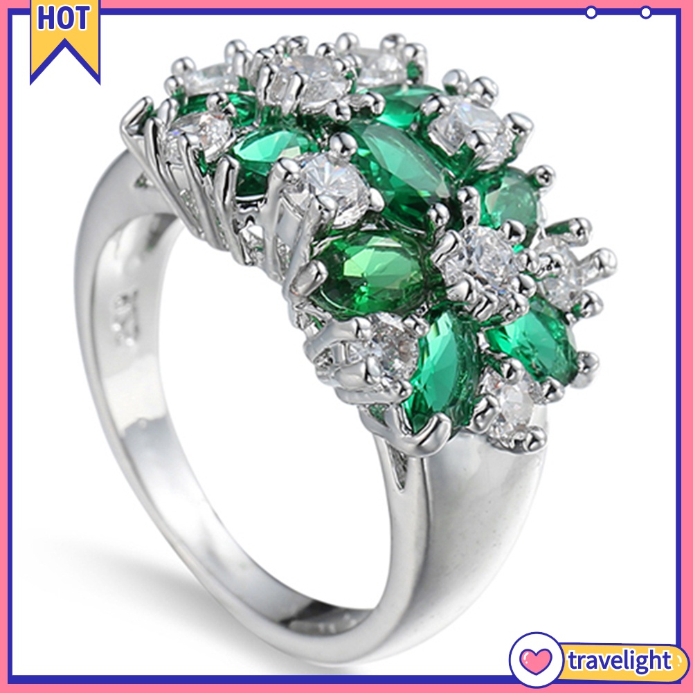 Nhẫn Cưới Mạ Bạc 925 K1 Đính Đá Thời Trang Cho Nữ