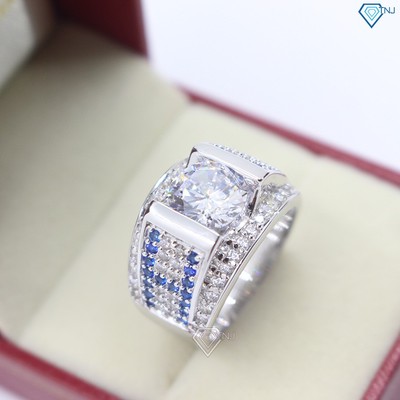 Nhẫn bạc nam đẹp đính đá chữ H cá tính NNA0063 Trang Sức TNJ