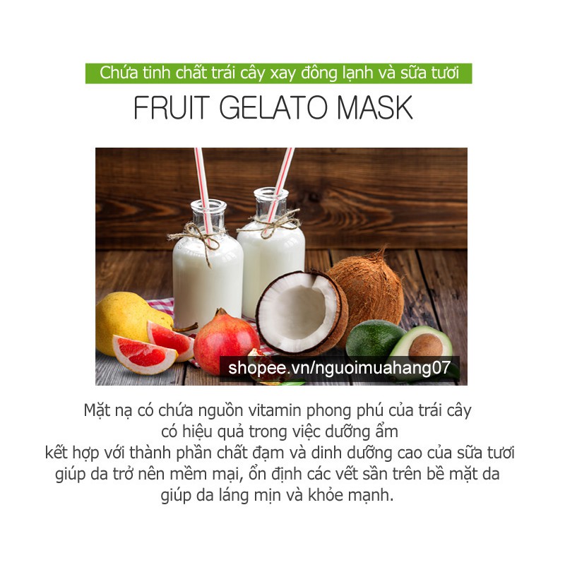 Mặt Nạ Dưỡng Ẩm Tinh Chất Dừa SNP Fruits Gelato Moisture Mask