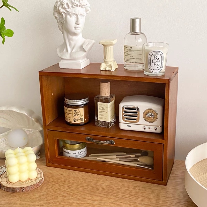 Tủ gỗ 2 ngăn để bàn đa năng -may.decor-