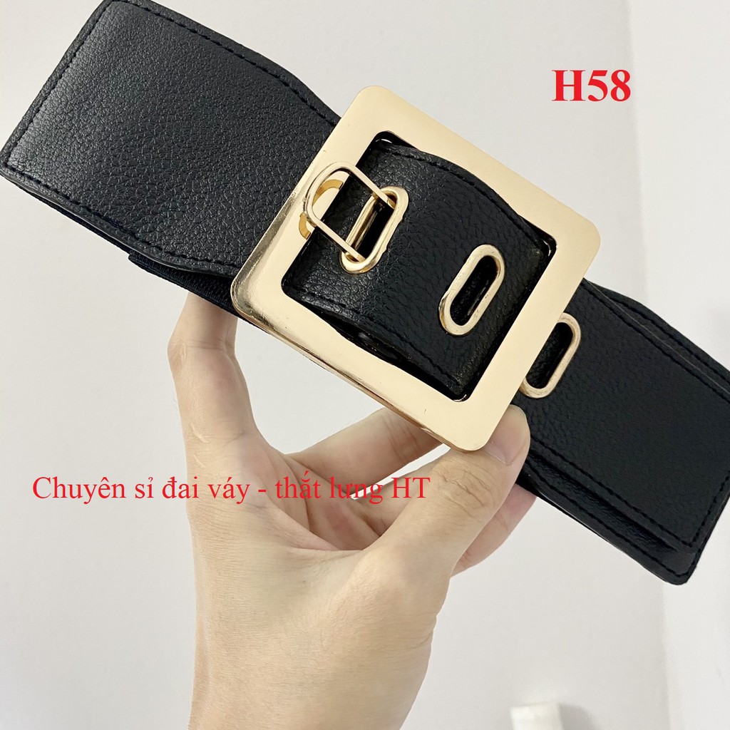 Đai váy belt KIM LỖ VUÔNG 6cm H58