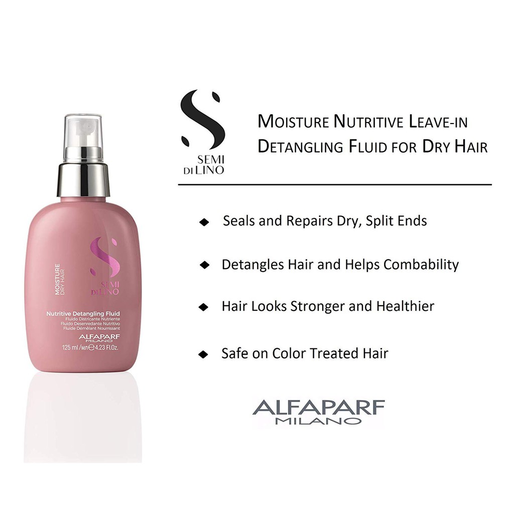 Kem dưỡng suôn mượt moisture dành cho tóc khô xơ Semi Dilino Nutritive Detangling Fluid Alfaparf 125ml