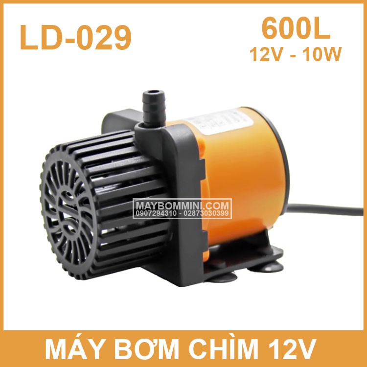 Máy Bơm Chìm Hồ Cá 12V 600L LD-029 Không Chổi Than