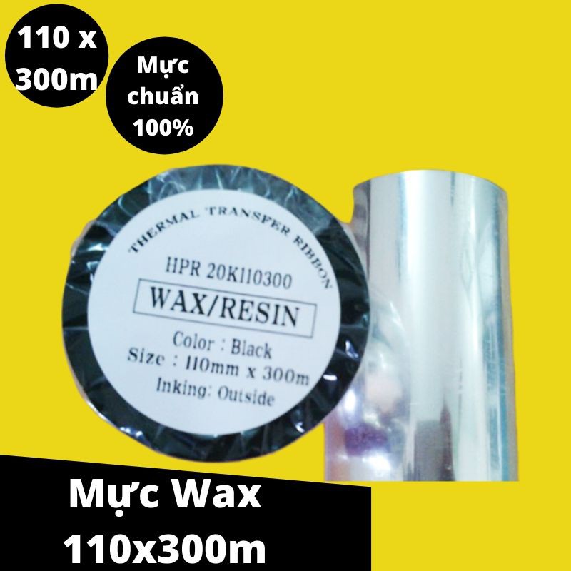 (CÓ VIDEO) Mực in mã vạch Wax 110mmx300m