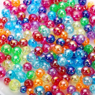 St.kunkka 50-100 chiếc 6mm/8mm/10mmabacrylic rainbow hạt hạt tròn cho dây làm vòng tay