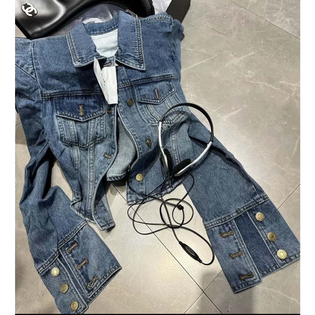 Áo Khoác Denim Dáng Rộng Thời Trang Mùa Thu Cho Nữ
