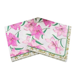 Set 20 Khăn Giấy In Họa Tiết Kẻ Sọc Nhiều Màu Sắc