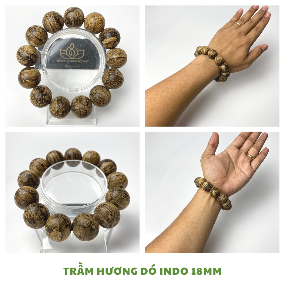 Vòng Tay Trầm Hương Dó Dây INDO Hạt Tròn cho Nam và Nữ Đủ Size | Tông Trầm VIP Đẳng Cấp - Hương Trầm Nồng Mạnh Vĩnh Viễn