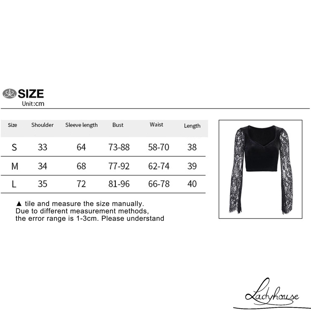 Áo croptop tay loe cổ chữ V phối ren xuyên thấu gợi cảm cho nữ