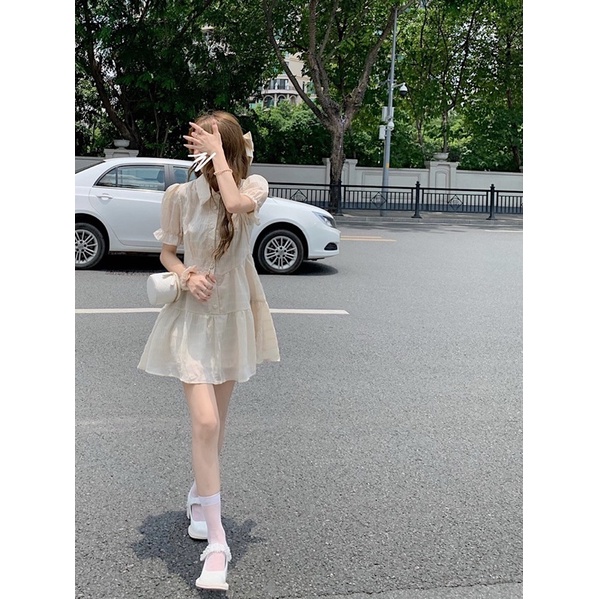 Váy babydoll tay phồng có cổ ullzang siêu đáng iuu 🎀