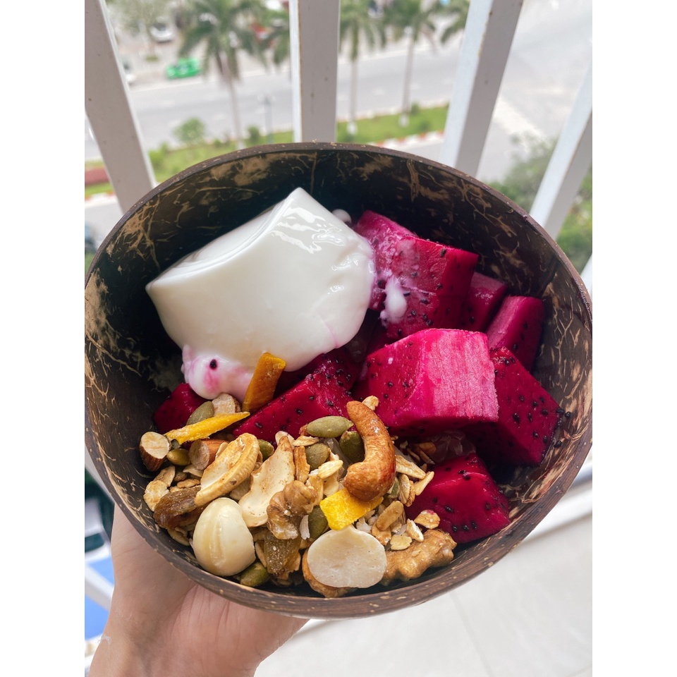 Ngũ Cốc Granola Ít Yến Mạch Không Đường Vị Nguyên Bản Hộp 500g