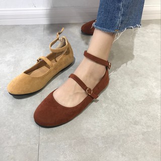 (Order) Giày bệt nữ da lộn quai ngang