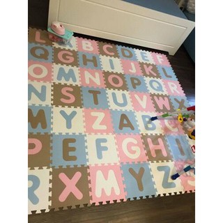 THẢM CHƠI CHO BÉ - KHÔNG MÙI-chữ cái Pastel 26 miếng,1,2mx1,8m - SMILE PUZZLE- TIÊU CHUÂN CHÂU ÂU