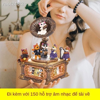 ∏ ﹍ ✔ Cat Gramophone Music Box Hộp âm nhạc Quà tặng sinh nhật Cô gái Cô gái Cô gái Nhỏ Trẻ em Bạn gái Bầu trời