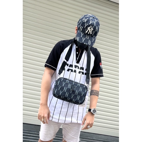 Túi đeo chéo Jean denim M.L.B  Yankee.s dáng chữ nhật