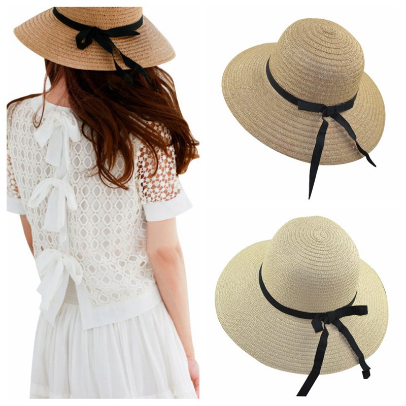 Nón cói chống tia UV thắt nơ kiểu dáng thanh lịch dành cho nữ