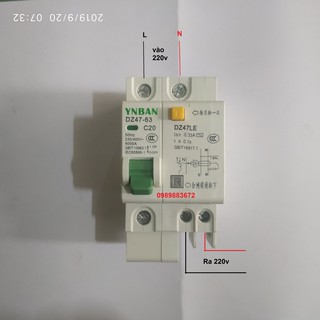 Át tô mát chống rò điện YNBAN DZL47LE 20A
