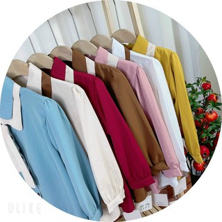 (sale) áo sơ mi nữ dài tay cổ bánh bèo (video+ảnh thật)