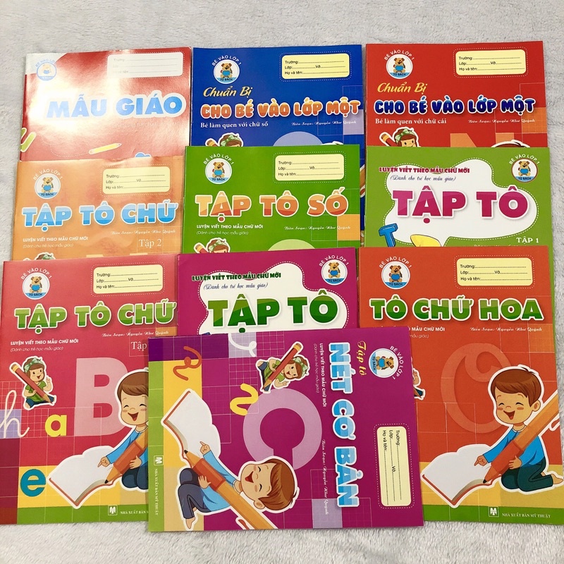 Combo 10 quyển tập tô chư, số cho bé ( giá bìa 12k/q)