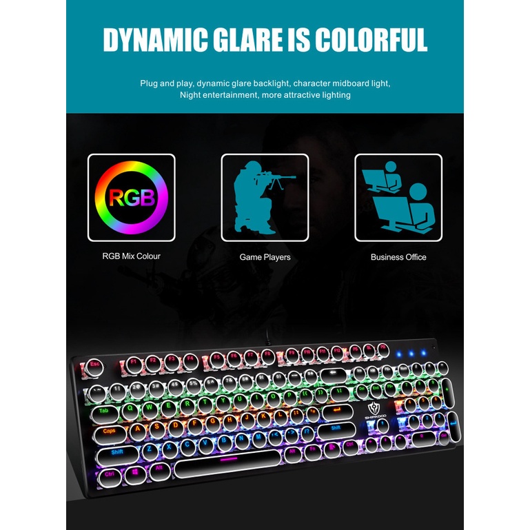 Bàn Phím Cơ JK300 104 Phím Chuyên Dụng Cho Game Thủ