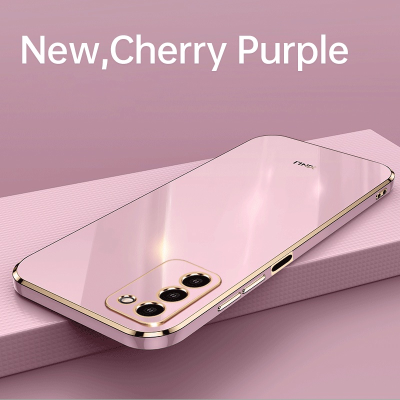 Ốp Điện Thoại Hình Vuông Mạ Chống Rơi Cho Samsung Galaxy A02S A03S A10S A20S A21S A30 A50