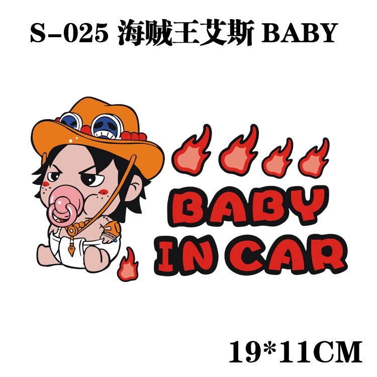 Đề Can Dán Trang Trí Xe Hơi Họa Tiết Hoạt Hình Luffy Chopper Baby in Car Sáng Tạo