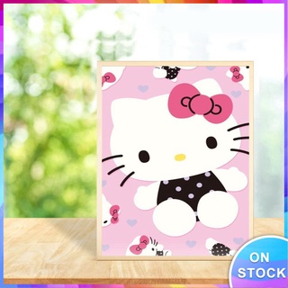 Bộ Tranh Đính Đá 5d Họa Tiết Hoạt Hình Hello Kitty Dễ Thương Độc Đáo Diy