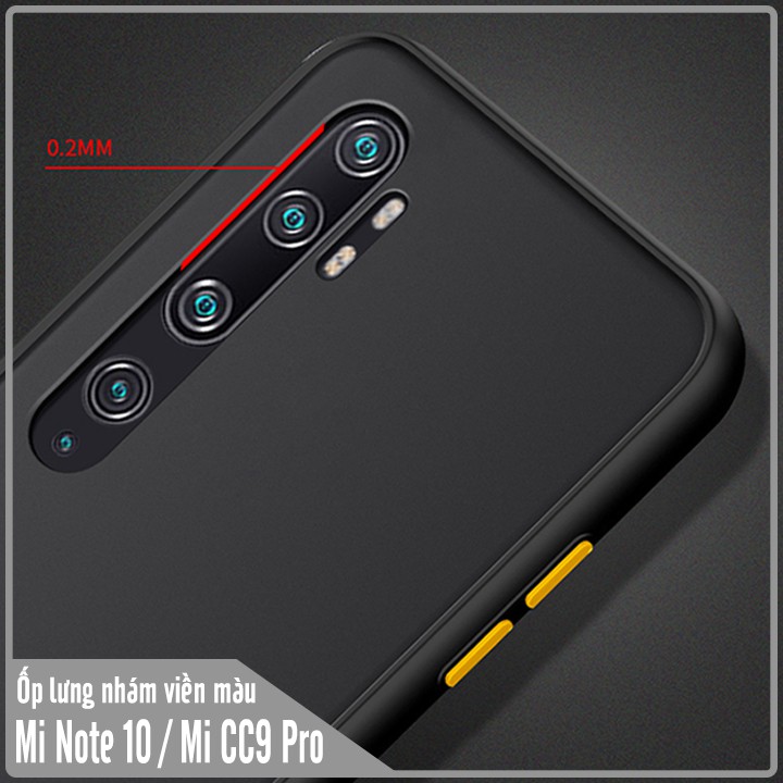 Ốp lưng Xiaomi Mi Note 10 / Mi CC9 Pro trong nhám viền màu