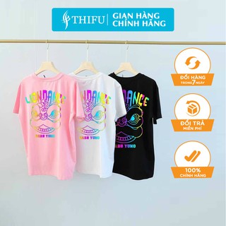 Áo Thun THIFU FASHION Tay Lỡ Hình Mặt Quỷ Phát Sáng Chất Liệu Cotton,  Áo thun đôi Thấm Hút Tốt Phù Hợp Cho Cả Nam Và Nữ