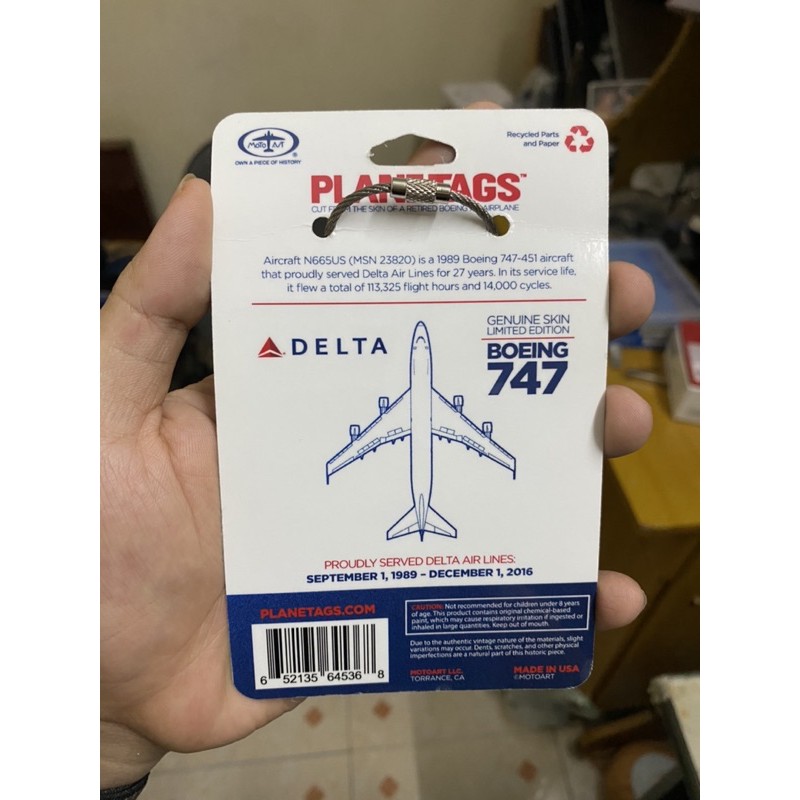 Móc khóa làm từ vỏ máy bay PlaneTags