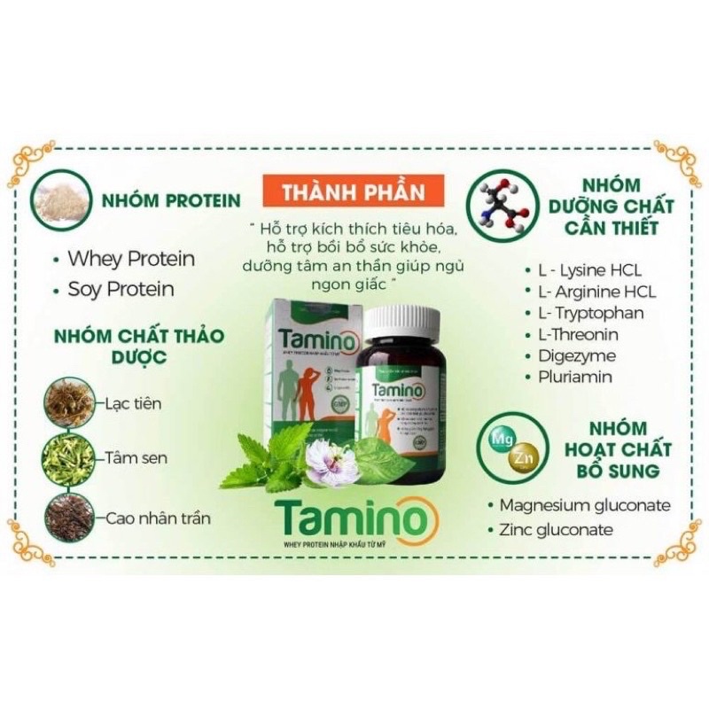Tăng cân an toàn hiệu quả Tamino hộp 30 viên chính hãng
