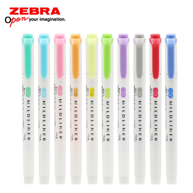 Bút lông dạ quang zebra midliner từ nhật bản 20 màu tùy chọn cao cấp - ảnh sản phẩm 1