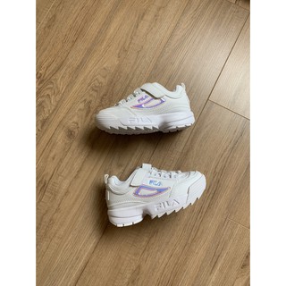 Giày trẻ em Fila Kids Disruptor II (Trắng, logo bạc) chính hãng