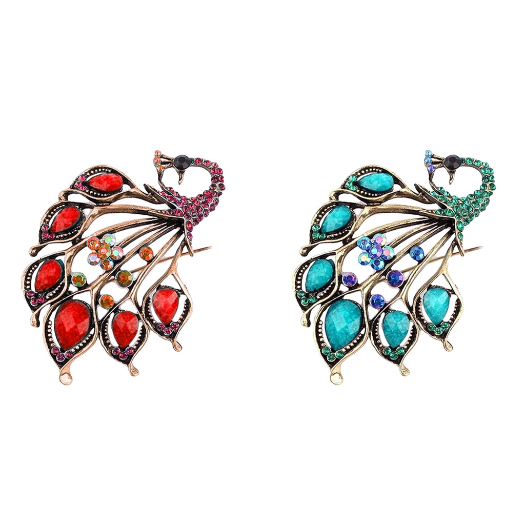 Ghim Cài Áo Hình Chim Công Đính Đá Nhân Tạo Thời Trang Cho Nữ