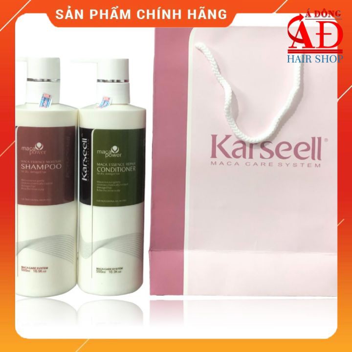 BỘ DẦU GỘI XẢ KARSEELL COLLAGEN MACA PHỤC HỒI SIÊU MƯỢT TẶNG TINH DẦU BIOTIN 50ML