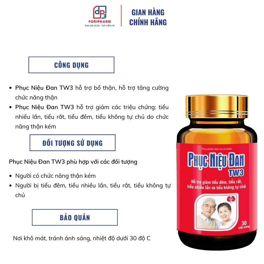 Phục Niệu Đan TW3 - Hỗ trợ giảm tiểu đêm, tiểu rắt, tiểu nhiều lần, không tự chủ - Hộp 60 viên