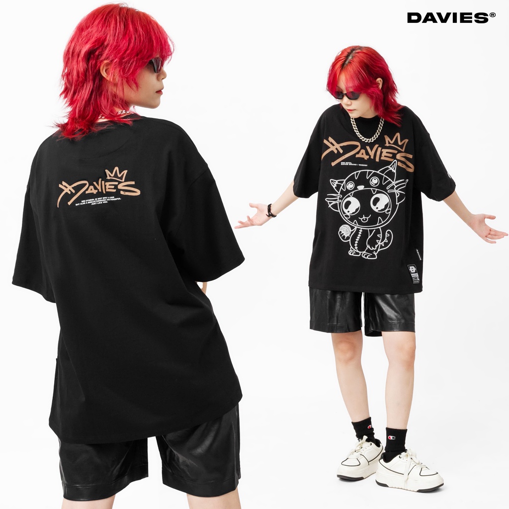 Áo thun nam nữ form rộng tay lỡ đẹp tee local brand D Devil Mascot DAVIES | D25-T4