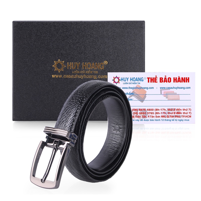 Thắt lưng nữ da đà điểu Huy Hoàng màu đen HP5401