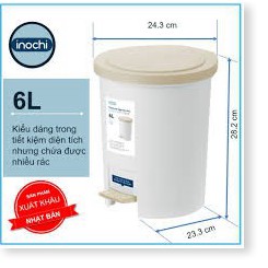 Thùng rác đạp tròn Hiro 6_12L - Hàng chính hãng tiêu chuẩn nhật bản