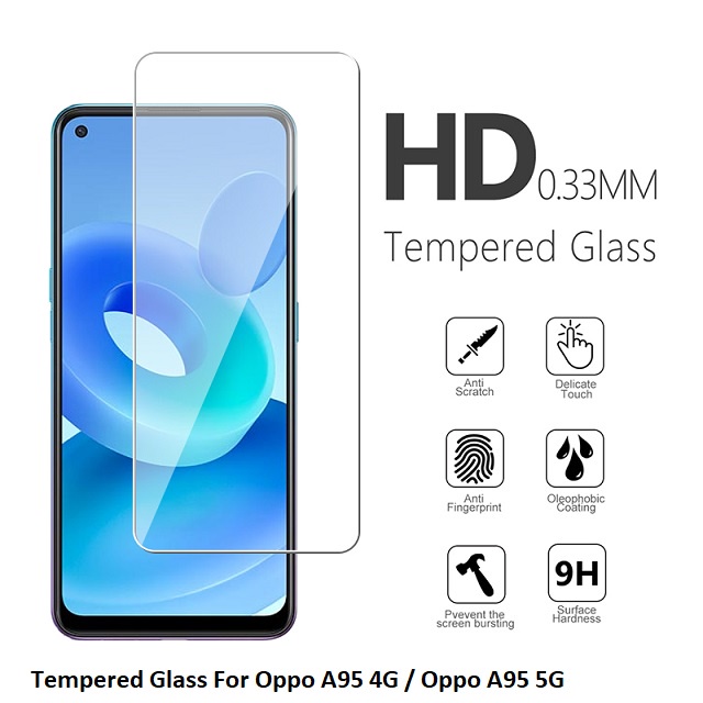 Kính cường lực Oppo A95 4G / A95 5G (Trong suốt, Không viền, Không Full màn)
