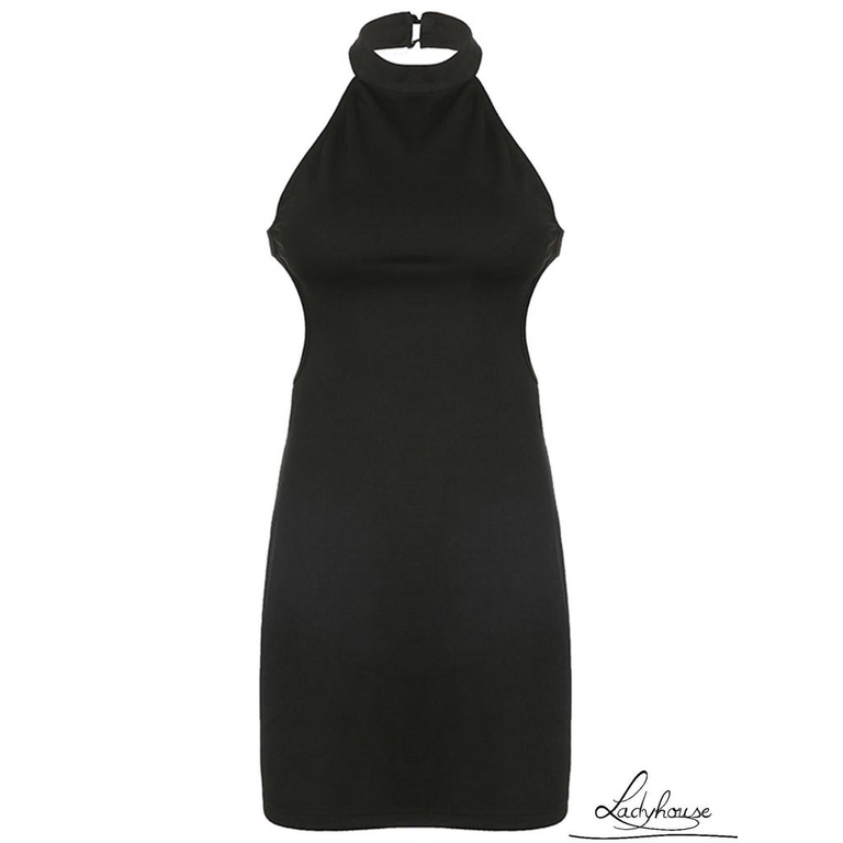 Đầm Mini Hai Dây Hở Lưng Màu Trơn Thời Trang Mùa Hè Cho Nữ